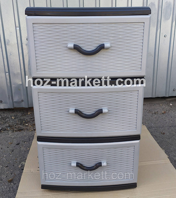 Комод пластиковый Стиль серый на 3 ящика производство Украина Харьков - изображение 10