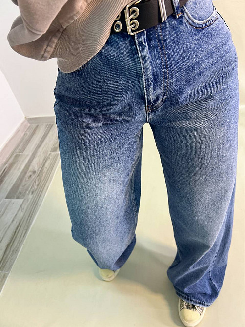 Джинси жіночі Envy Rose 5391 WIDE BAGGY вільний крій широкі від стегна з ременем висока посадка світло-сині, світло-синій, 28, 28, 82 см, 110 см Київ - фото 5