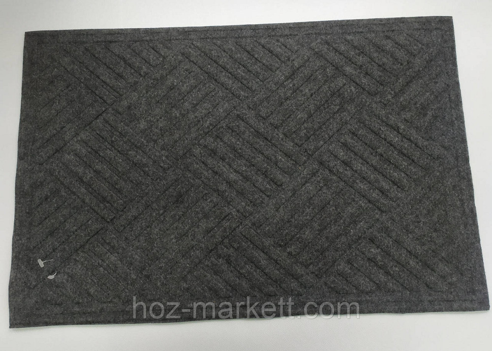 Коврик 60 х 40 см прорезиненный с ворсом в прихожую серый Харьков - изображение 1