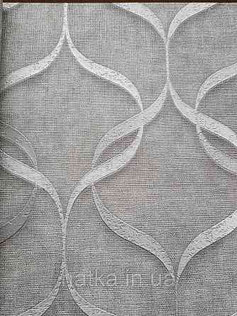 Шпалери вінілові на флізелін Zambaiti C88106 ABITAT стрічки світло сірі металеві срібні Київ