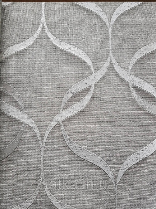 Шпалери вінілові на флізелін Zambaiti C88106 ABITAT стрічки світло сірі металеві срібні Київ - фото 2