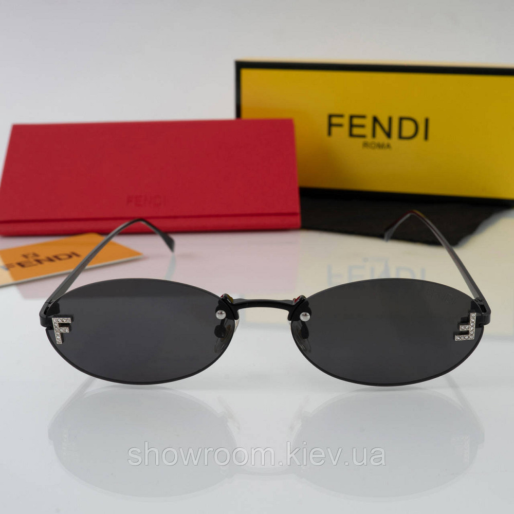 Жіночі брендові безоправні окуляри Fendi (48400) black Київ - фото 3
