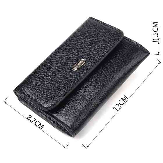 Класичний жіночий гаманець із натуральної шкіри флотар CANPELLINI 21591 Чорний Київ