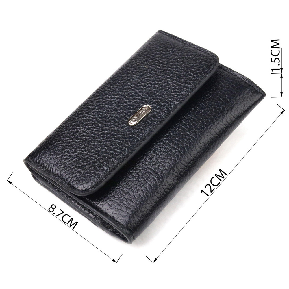 Класичний жіночий гаманець із натуральної шкіри флотар CANPELLINI 21591 Чорний Київ - фото 3