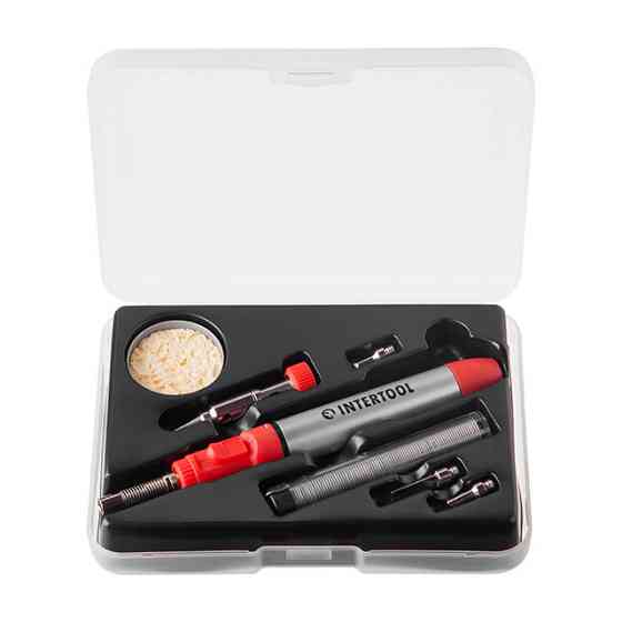Пальник газовий INTERTOOL GB-0005, 12 мл, комплект аксесуарів 7 од. пальник для мікропайки Львів