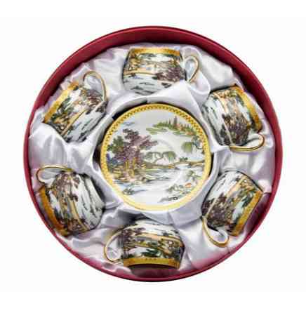 Сервиз фарофоровый 6 персон Пейзаж Киев