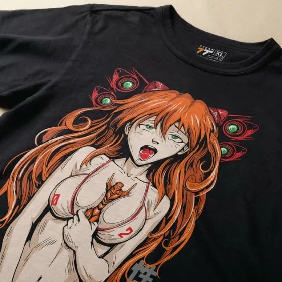 Футболка мужская с принтом Євангеліон Аска Ахєгао Размер 48 Anime1049 Днепр
