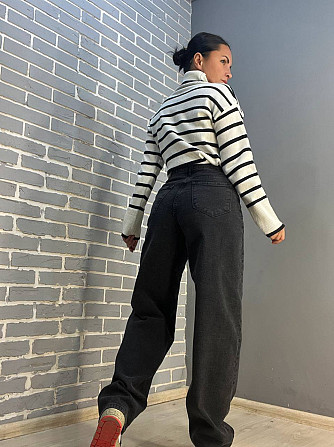 Джинсы женские Jeandia 71 skater утепленные на байке широкие бананы черные, черный, 36, 36, 79 см, 1 Одесса - изображение 7