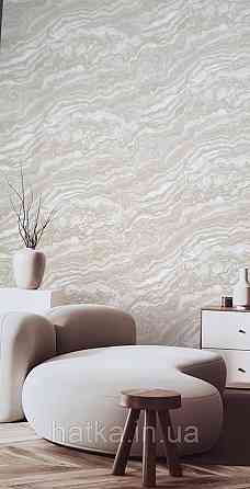 Шпалери вініл на флізеліні AdaWall Roka 1.06х10 під камінь мармур структурні беж золото срібло 3д 23102-3 Київ