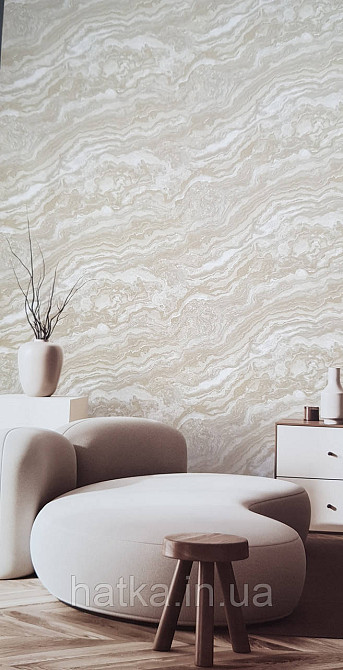 Шпалери вініл на флізеліні AdaWall Roka 1.06х10 під камінь мармур структурні беж золото срібло 3д 23102-3 Київ - фото 1