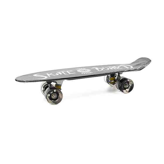 Скейт Пенни борд для детей MS 0298-1_4 Скейтборд со светящимися колесами ABEC 7 алюминиевая подвеска, Черный Каменец-Подольский