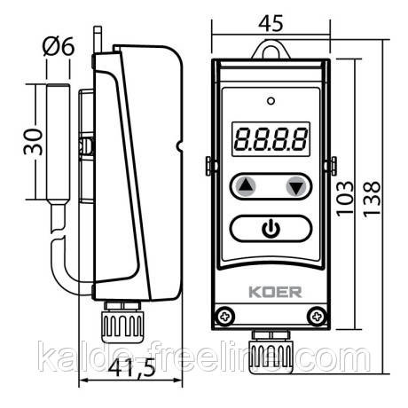 Термостат електричний накладний з виносною гільзою KOER KR.1355Е (0…+90*C) Харків - фото 2