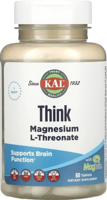 Магній L-треонат KAL Magnesium L-Threonate 2000 мг 60 таб Київ - фото 1