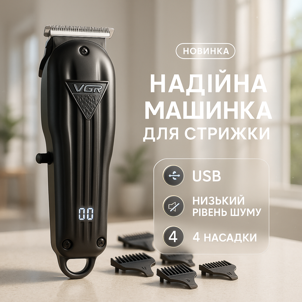 Аккумуляторная машинка для стрижки с хорошим дизайном VGR V-982, Машинка для стрижки на аккумляторная TJ-31 Львов - изображение 19