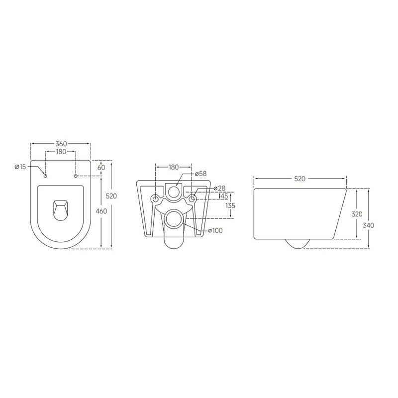 Унітаз підвісний Mixxus BEVEL-0302-R 520x360x365mm, система змиву RIMLESS   ( MI6709 ) 26796 Харків - фото 2