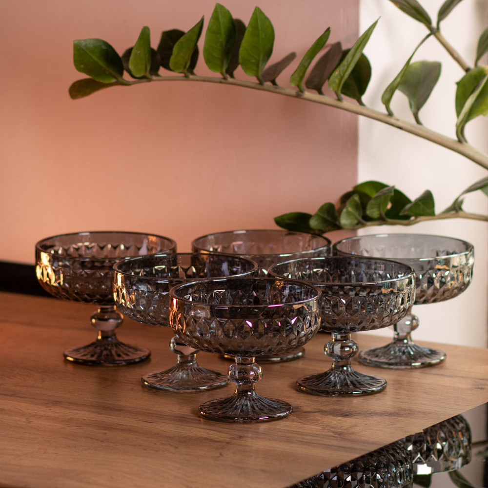 Креманки на ніжках 6 шт, 300 мл, сірі Київ - фото 2