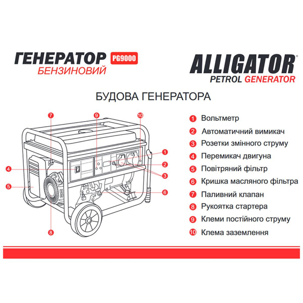 Генератор Alligator бензиновый 7,5кВт (ном 7,0кВт) Киев - изображение 3