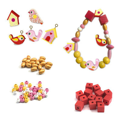 Набір для творчості Djeco з дерев'яними намистинами Пташки (DJ09809) Вінниця - фото 1