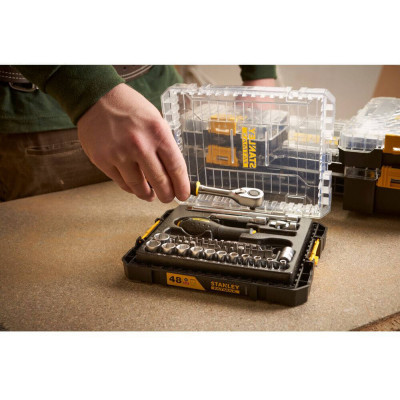 Набор головок Stanley FatMax Maxi Drive торцевых 1/4", шестигранных, 48 шт., кейс (FMMT98101-0) Винница - изображение 4