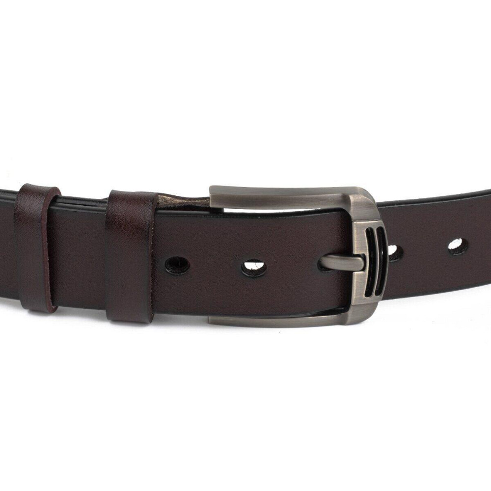 Ремень мужской с затемненной пряжкой механика Vintage 20313 Коричневый Киев - изображение 6