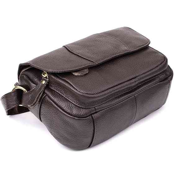 Сумка з натуральної шкіри для стильних жінок Vintage 22973 Коричневий Київ