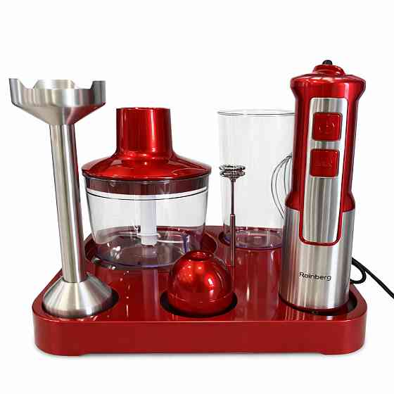 Многофункциональный блендер 6в1 Rainberg RB-2293 1200Вт кухонный измельчитель ручной блендер миксер Red XR-90 Львов