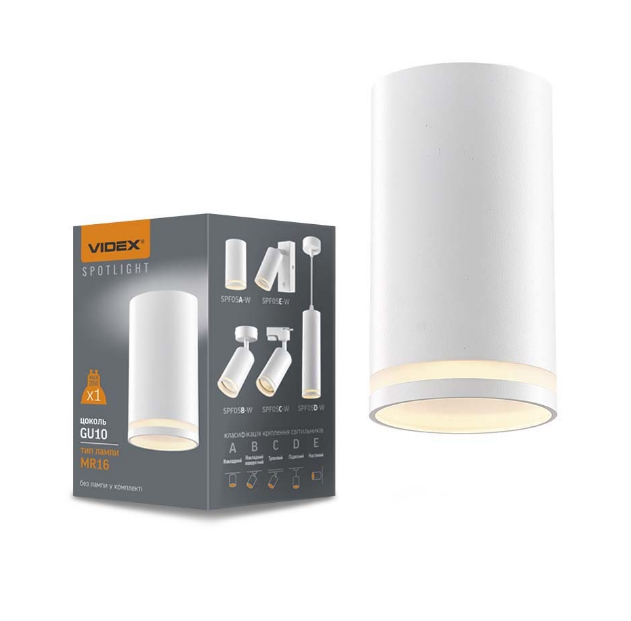LED Світильник накладний під лампу GU10 білий VL-SPF05A-W Videx Житомир - фото 1