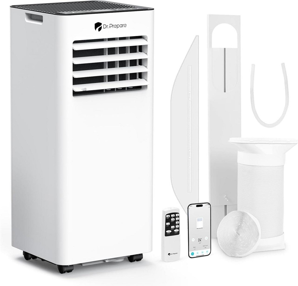 Портативний кондиціонер DR.PREPARE DCAC07F Білий 7000 BTU Wi‑Fi App 4‑в‑1 охолодження осушувач вентилятор пульт таймер до 20 м² Київ - фото 1