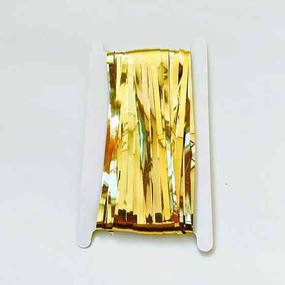 Дождик для фотозоны длинный 4 м на 1 м золотистый Киев