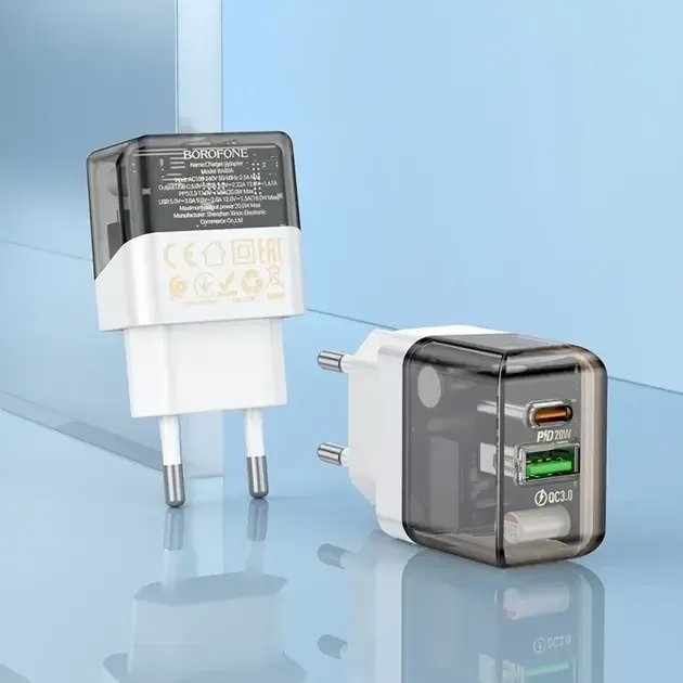 Зарядний пристрій Borofone Scenery BA80A 220В 20Вт з USB, підтримка швидкого заряджання QC3.0 Quick Charge Одеса - фото 15