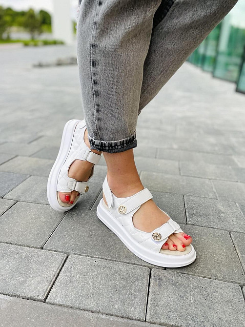 No brend Босоніжки жіночі 424/1 білі (літо, шкіра натуральна) (5044) Коломыя - изображение 6