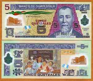 Guatemala Гватемала - 5 Quetzales 2010 UNC polymer Полтава