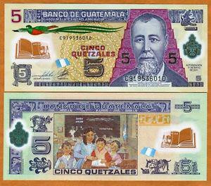 Guatemala Гватемала - 5 Quetzales 2010 UNC polymer Полтава - фото 1