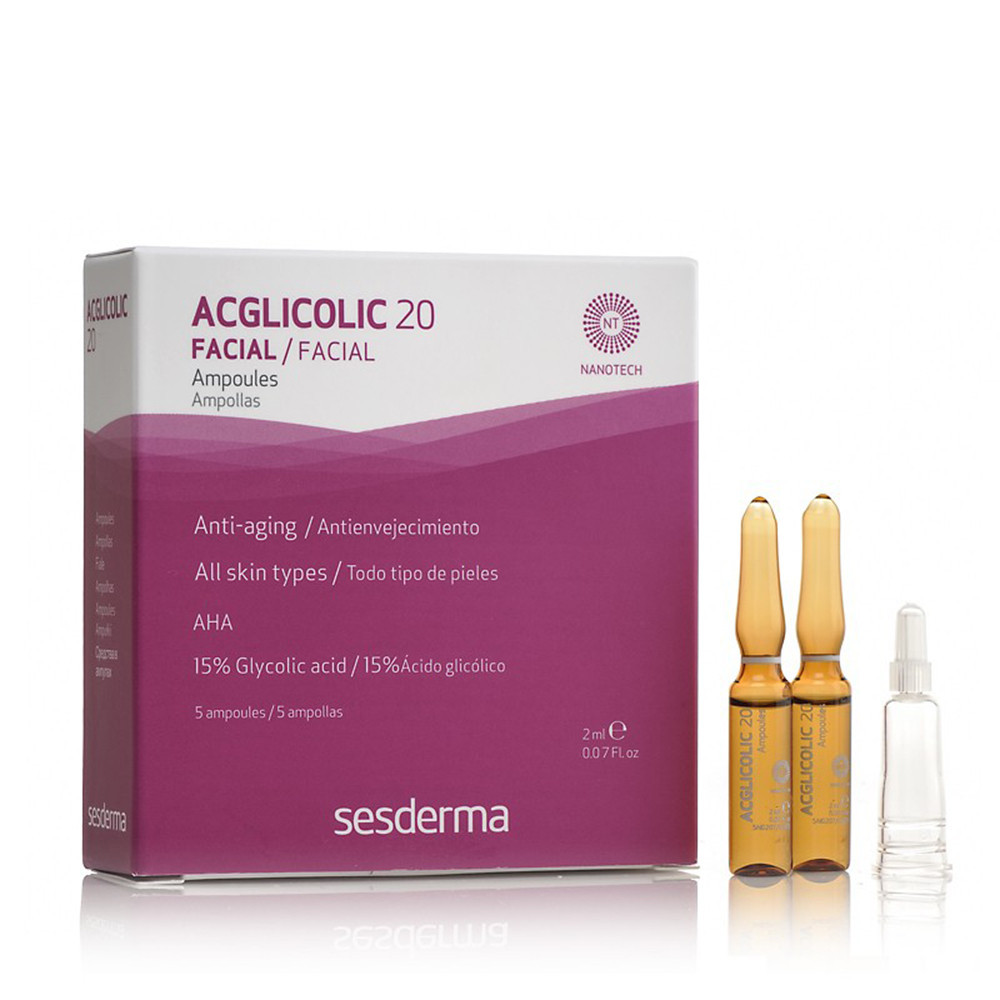 Ампулы с гликолевой кислотой Sesderma ACGLICOLIC 20 Anti-Aging Moisturizing Ampoules 5*2 мл Днепр - изображение 1