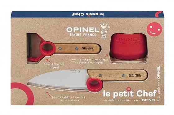 Універсальний Набір Кухонних Ножів 3 предмети Opinel "Le Petit Chef" Red (001746) Нержавіюча сталь Нововолинськ