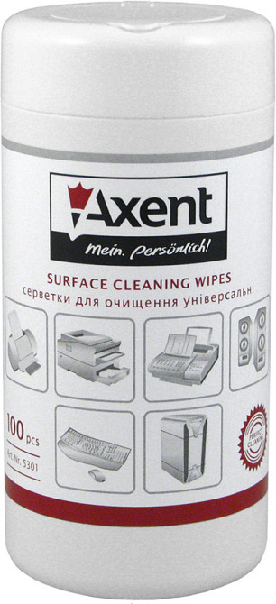 Серветки "Axent" 5301 вологі д/оргтехніки 100шт , шт Київ - фото 1