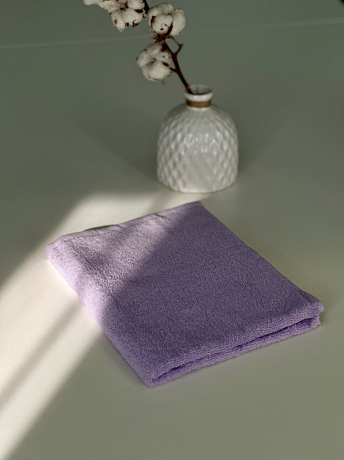 Рушник однотонний Ideal Textile 50х90 см 400 г/м2 ліловий (56860992) Чернівці - фото 5