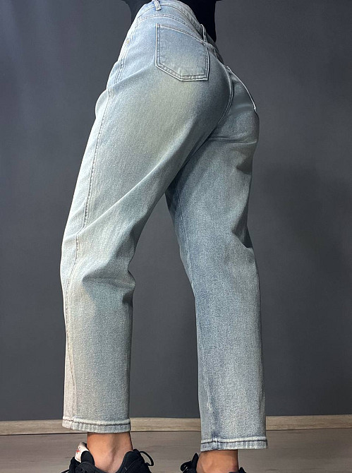 Джинси женские Sterling 9203-36 MOM бананы надпись на кармане большие размеры голубые, голубой, З6, 36, 96 см, 128 см Киев - изображение 13