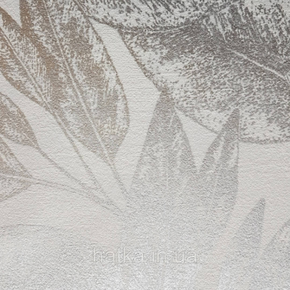 Вінілові шпалери на флізелін AS creation Attractive листя сріблястий металік на білому тлі Київ - фото 1