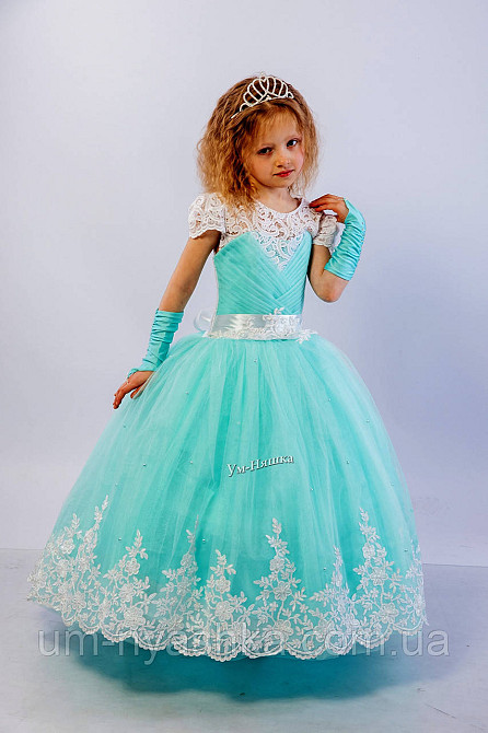 Длинное нарядное платье Кружево-крылышки на 6-8 лет Кривой Рог - изображение 2