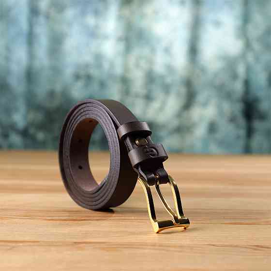 Элегантный узкий кожаный ремень для женщин Красный (GRANDE PELLE) Киев