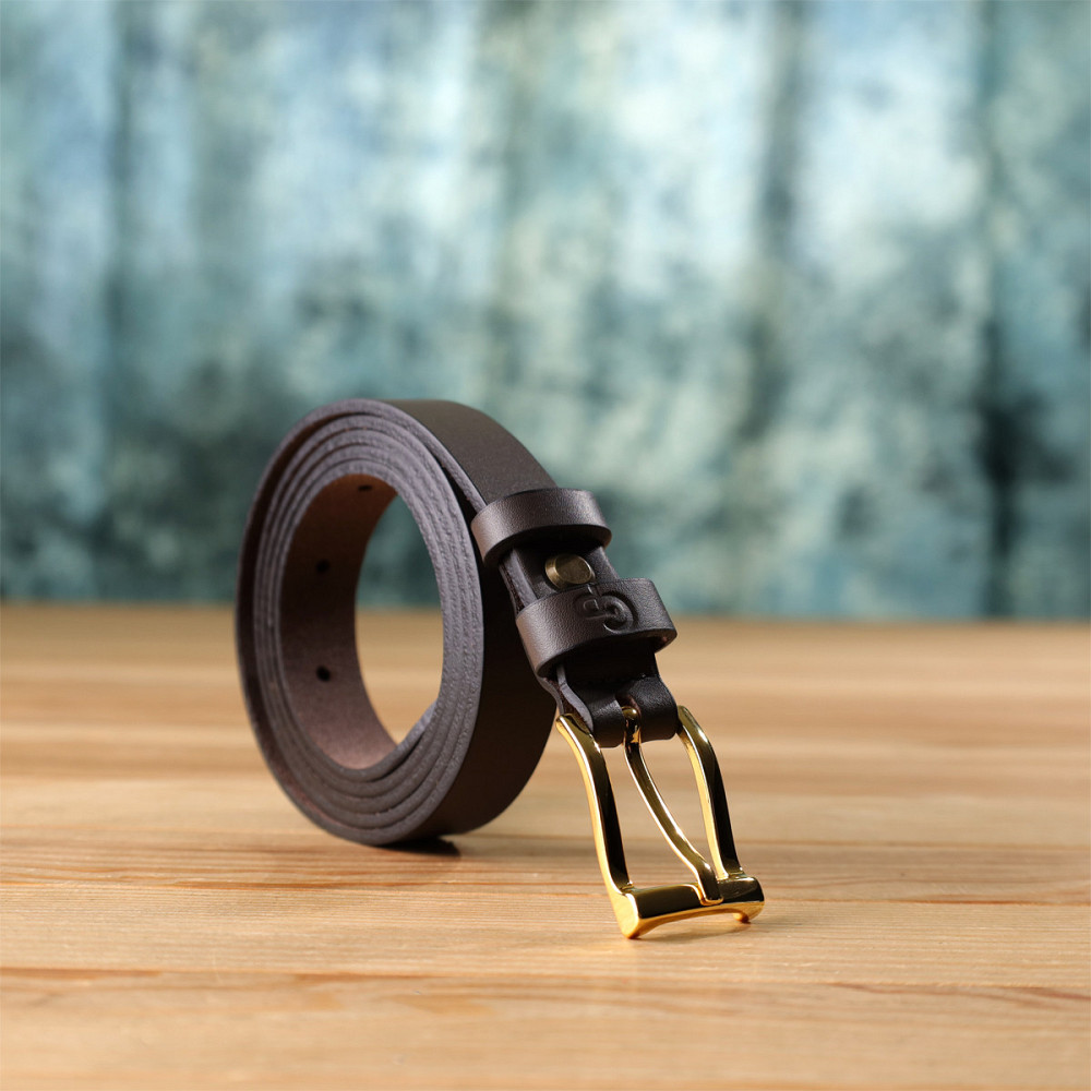 Элегантный узкий кожаный ремень для женщин Красный (GRANDE PELLE) Киев - изображение 2