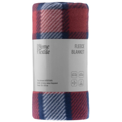 Плед Ardesto Fleece 100% полиэстер, клеточка, сине-бордовый 130х160 см (ART0719PB) Вінниця - фото 1