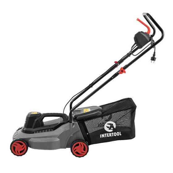 Газонокосилка электрическая, 1.2 кВт, 3300 об/мин, ширина срезания 320 мм, высота среза 27/45/52 мм, контейнер 30 л INTERTOOL Киев