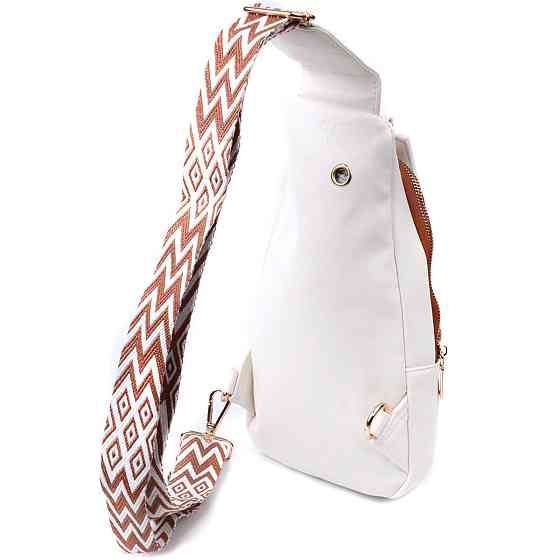 Удобная женская слинг сумка через плечо из экокожи Vintage 22752 Белый Киев