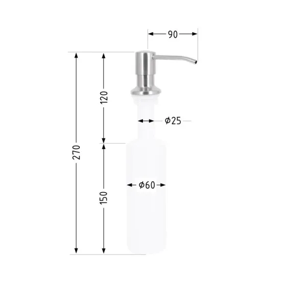 Дозатор для моющего средства Lidz Acsis LA29 Brushed Steel, круглый LDACSLA29BRU49828 Киев