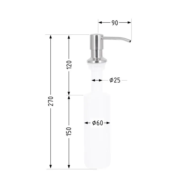 Дозатор для мийного засобу Lidz Acsis LA29 Brushed Steel, круглий LDACSLA29BRU49828 Київ - фото 2