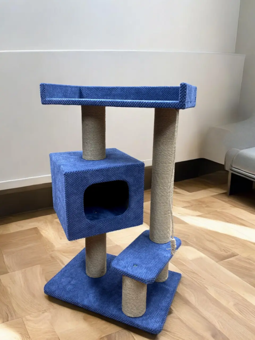 Когтеточка дряпка с домиком, лежанкой и подушкой 95×60×40 см для котов Киев - изображение 6