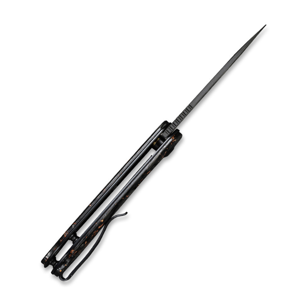 Нож складной карманный Civvi Elementum, (7.5 см) Damascus / Carbon Fiber черный Киев - изображение 3