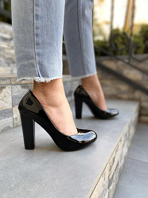 Туфлі жіночі SEASTAR чорні еко-лак 37р. каблук 10см. (4579) Коломия - фото 3